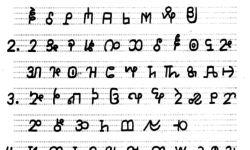 A page from a Laipian recitation text written in the logographic script of Pau Cin Hau (Zou) Laipian recitation text