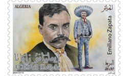 Algerian stamp with Tifinagh script, featuring Emiliano Zapata Algerian stamp with Tifinagh script