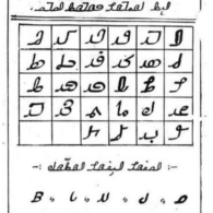 Chart of Hanifi from Handwritten Primer Chart of Hanifi