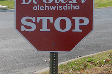 Cherokee Stop Sign in Tahlequah, Oklahoma Cherokee Stop Sign