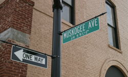 Cherokee street sign, Muskogee Avenue Cherokee street sign