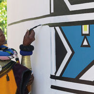 Esther Mahlangu painting Esther Mahlangu