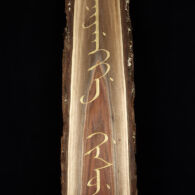 "Mother tongue" in Manchu. Carving by Tim Brookes. Photo by Tom Way. Manchu Carving