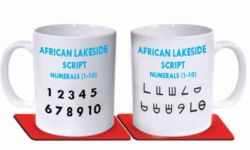 African Lakeside Script Numeral Mugs Numeral Mugs