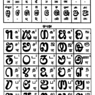 Sample from Padarthun Magazine showing Sourashtra letters and Tamil and Devanagar Script equivalents Padarthun Magazine
