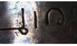 Tigalari Initials Written on Copper Vessel Tigalari Initials