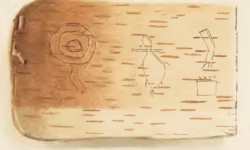 Ojibwe Birch Bark Scroll Piece Ojibwe Birch Bark Scroll Piece