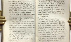 John Horden's translation of Pinnock's "Catechism of Bible and Gospel History", printed in Moose Cree syllabics at the Moose Factory Mission Press in 1855. This script is now called Inuktitut syllabics, and is used by the Inuktitut-speaking Inuit of the Nunavik region in Quebec. Copyright reserved Incunabula group. Please do not re-use without permission. Pinnock Cree