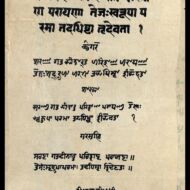Folio from a Sanskrit manuscript at Raghunath temple library showing four scripts: Devanagari, Sharada, Takri, and Gurmukhi. Photo donated by Rajeshwar Sharma Makhnotra. Folio from a Sanskrit manuscript