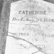 Gravestone from the Lheidli T'enneh graveyard in Fort George Park in Prince George Gravestone